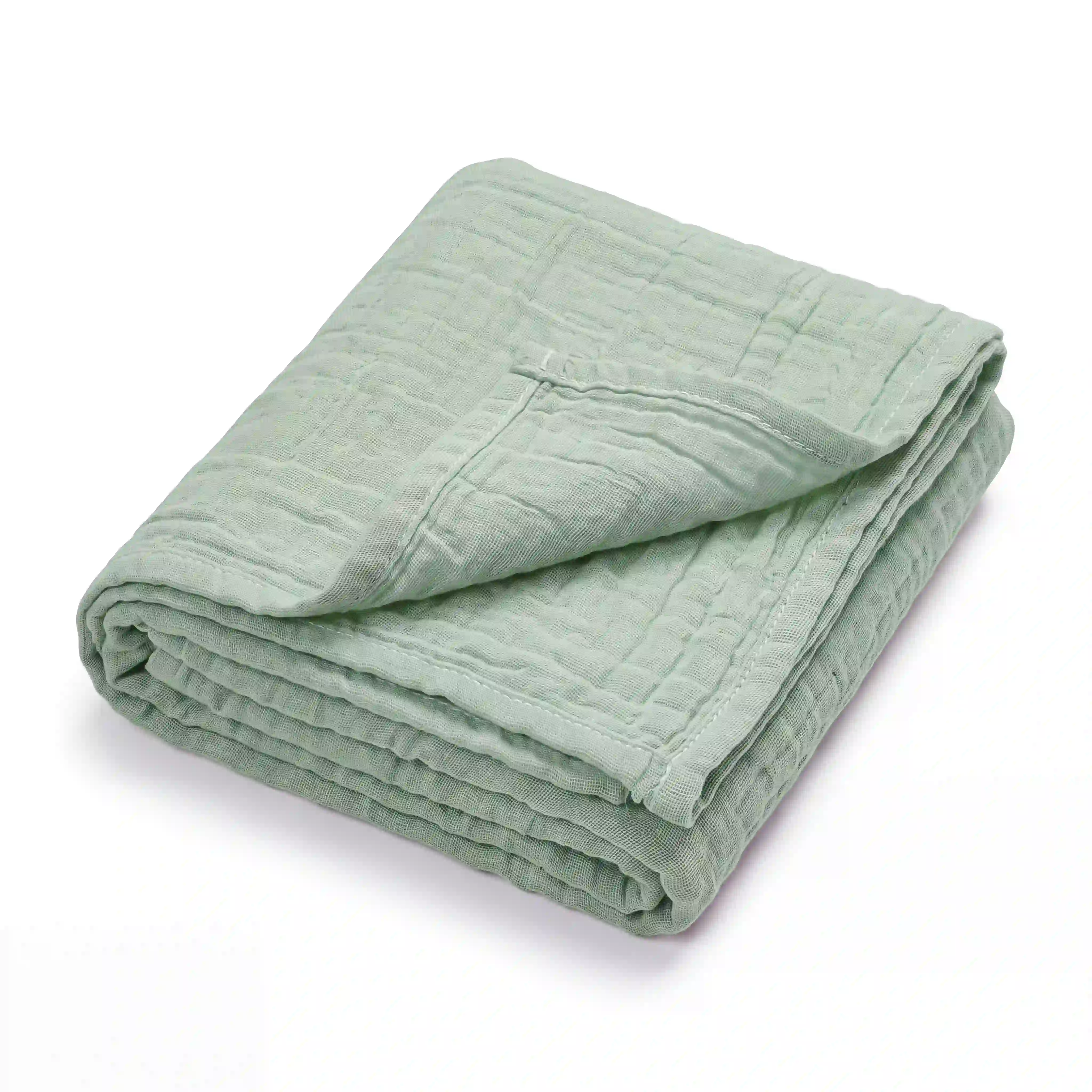 pic Bear Babydecke Kuscheldecke 70x100cm, grayed jade Musselin