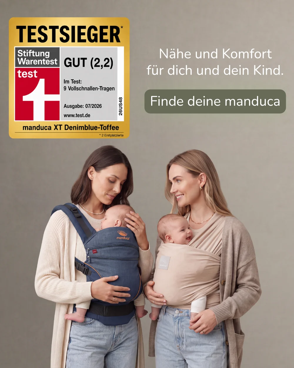 manduca Banner zwei mütter mit Babys in Babytragen