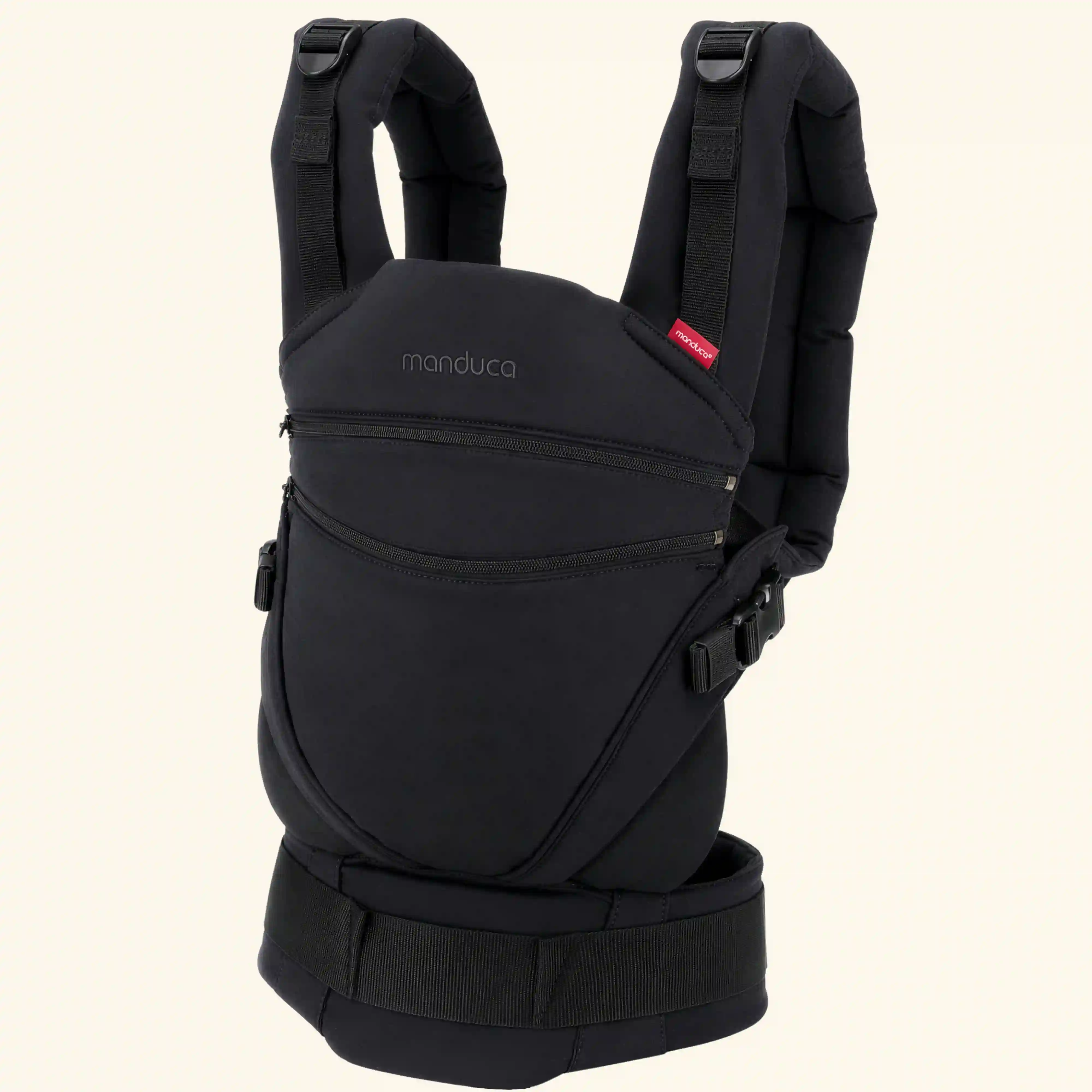 manduca XT Babytrage in Obsidian Schwarz freigeschnitten mit beigen hintergrund