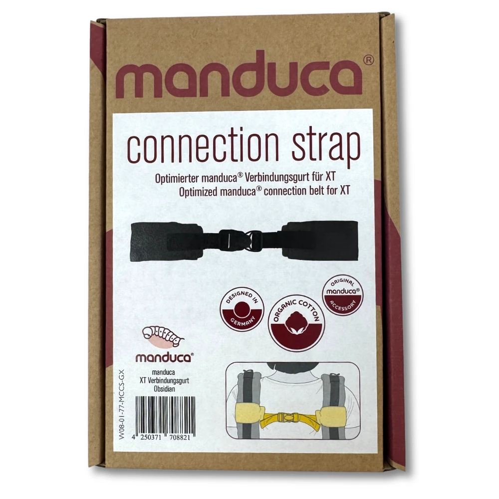 Ansicht von Oben Verbindungsgurt Ersatzteil Verpackung für manduca babytrage Obsidian