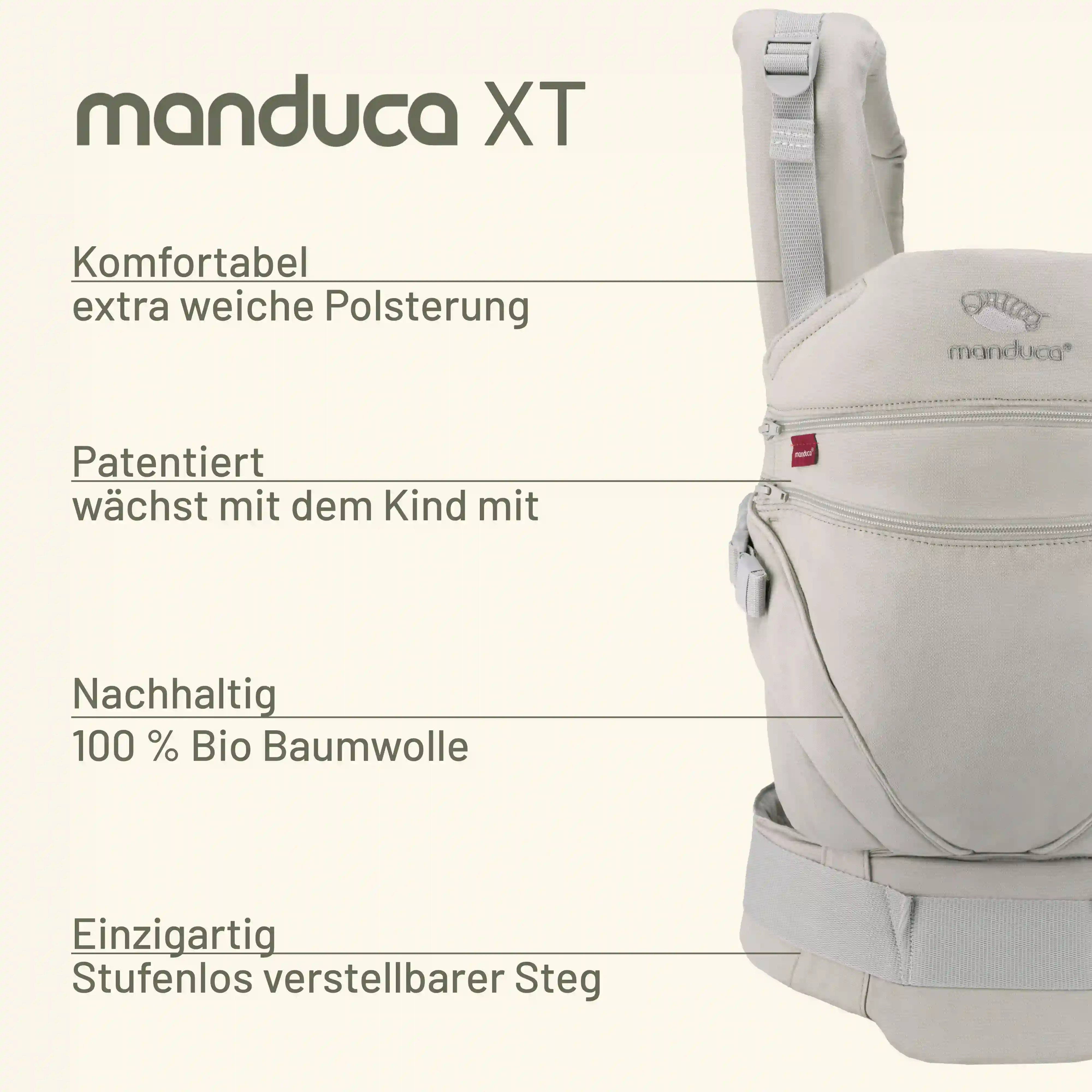 manduca XT mit Vorteilen zu Komfort, Passform und Nachhaltigkeit